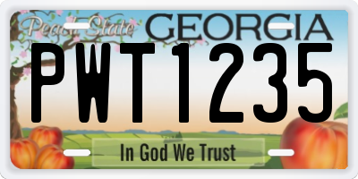 GA license plate PWT1235