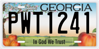 GA license plate PWT1241