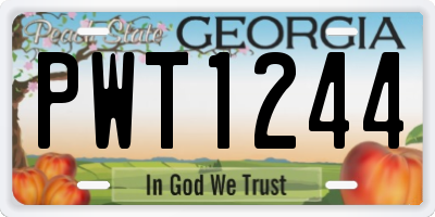 GA license plate PWT1244