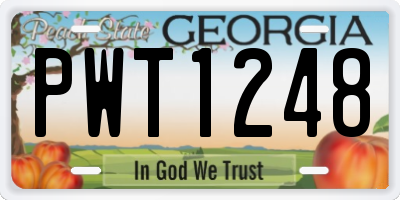 GA license plate PWT1248