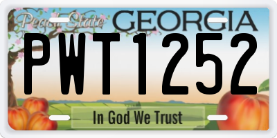 GA license plate PWT1252