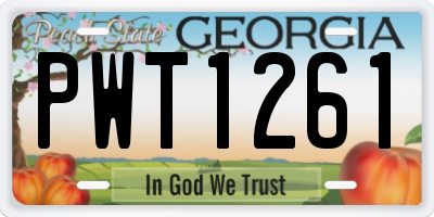 GA license plate PWT1261