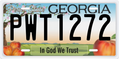 GA license plate PWT1272
