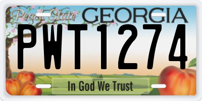 GA license plate PWT1274