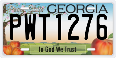 GA license plate PWT1276
