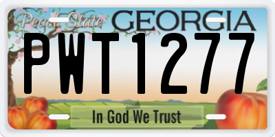 GA license plate PWT1277