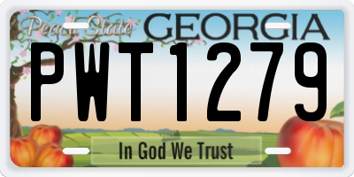 GA license plate PWT1279