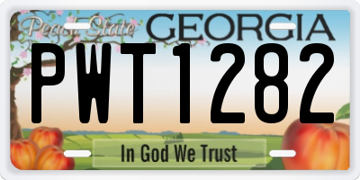 GA license plate PWT1282