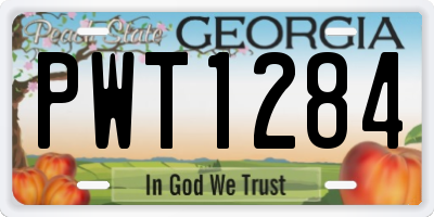 GA license plate PWT1284