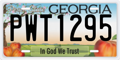 GA license plate PWT1295