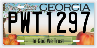 GA license plate PWT1297