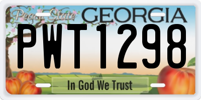 GA license plate PWT1298