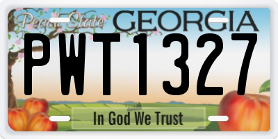 GA license plate PWT1327