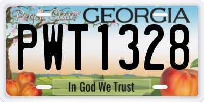 GA license plate PWT1328