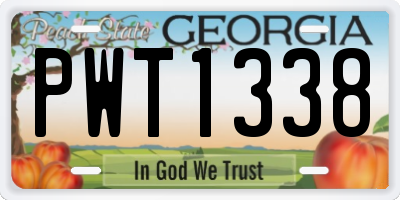 GA license plate PWT1338