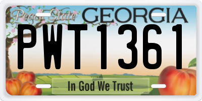 GA license plate PWT1361