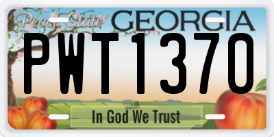 GA license plate PWT1370