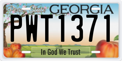 GA license plate PWT1371