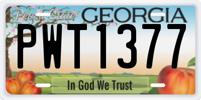 GA license plate PWT1377