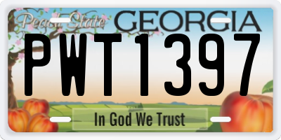 GA license plate PWT1397