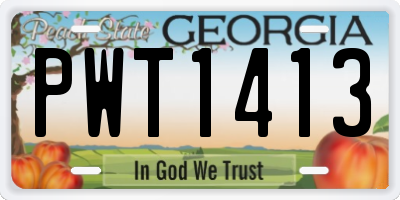 GA license plate PWT1413