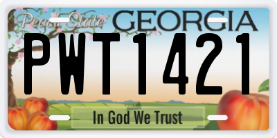 GA license plate PWT1421