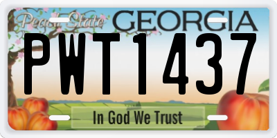 GA license plate PWT1437