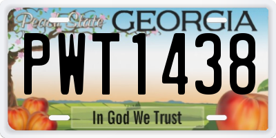 GA license plate PWT1438