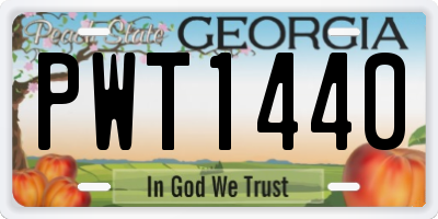 GA license plate PWT1440