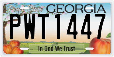 GA license plate PWT1447