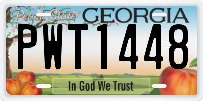 GA license plate PWT1448