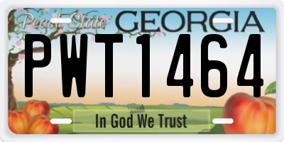 GA license plate PWT1464