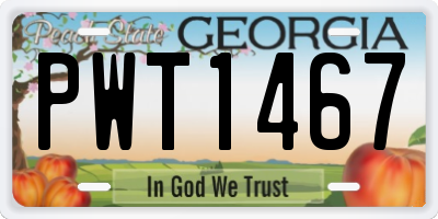 GA license plate PWT1467
