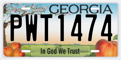 GA license plate PWT1474