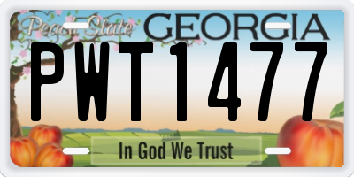 GA license plate PWT1477