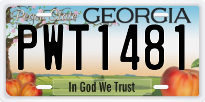 GA license plate PWT1481