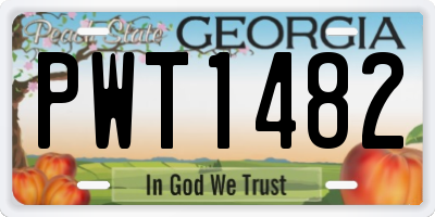 GA license plate PWT1482