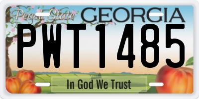 GA license plate PWT1485