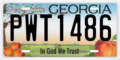 GA license plate PWT1486