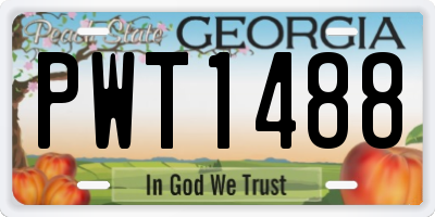 GA license plate PWT1488