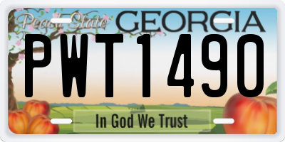 GA license plate PWT1490