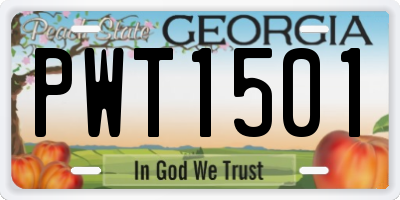 GA license plate PWT1501