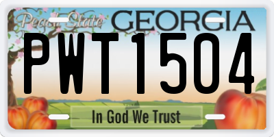 GA license plate PWT1504