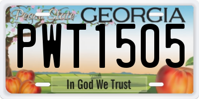 GA license plate PWT1505