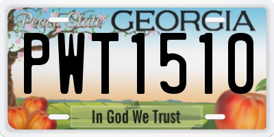 GA license plate PWT1510