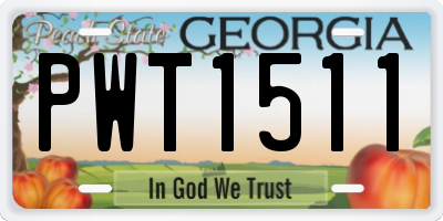 GA license plate PWT1511