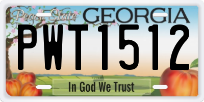 GA license plate PWT1512