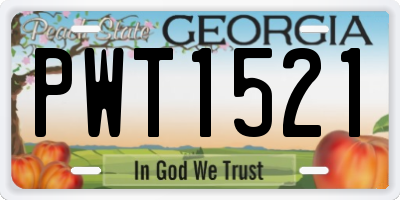 GA license plate PWT1521