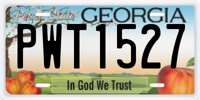GA license plate PWT1527