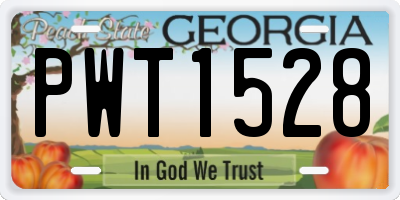 GA license plate PWT1528